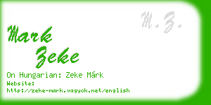 mark zeke business card