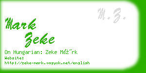 mark zeke business card